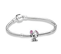 PANDORA Armbandanhänger aus Sterlingsilber mit Disney Lilo & Stitch Anhänger, 17 cm