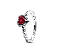 Pandora Ring 198421C02-58 - rotes Herz der Liebe - Silber - Kristall Rot - Gr. 58