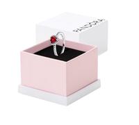 Pandora Ring 198421C02-56 - rotes Herz der Liebe - Silber - Kristall Rot - Gr. 56