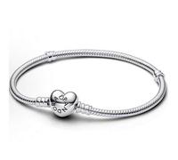 PANDORA Basic Herz Paar DIY Schlangenknochen Armband, 925 Silber Paar Basic Armband, Geschenk für Freundin, Geburtstag, Weihnachten, Muttertag, 590719