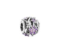 Pandora Charm - 798772C02 - Flower Silber Charme mit lila und schattierten rosa Emaille