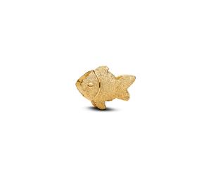 Pandora Bead - Textured fish 14k gold-plated mini charm