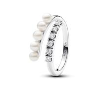 Pandora Offener Ring 193145C01-54 Zuchtperlen & Pavé Silber Steinmix Weiß Gr. 54