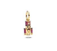 Pandora 763583C01 - Beweglicher Nussknacker Charm - Gelbgold Vergoldung - Emaille Zirkonia Pink