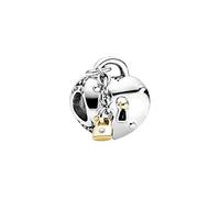 Pandora People - Charm - Herz & Schloss - Silber - Gelbgold - 799160C01 - Zirkonia