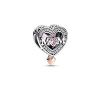 PANDORA Bicolor Offen gearbeitetes Mum & Herz Charm 782653C01 Anhänger