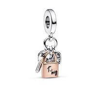 Pandora Schmuck 782506C01 Charm-Anhänger Zweifarbiger Schlüssel. Schloss und Herz
