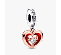 Pandora Bicolor Strahlendes Herz Charm-Anhänger ( 782450C01 )