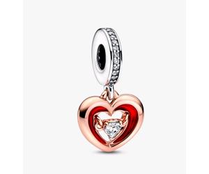 Pandora Bicolor Strahlendes Herz Charm-Anhänger ( 782450C01 )