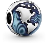 Pandora Silber 799429C01 Blauer Globus Clip Charm