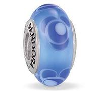 Pandora Blumen Blau, Charm aus Murano-Glas 79644