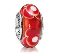 Pandora Blumen-Glas Rot, Muranoglas-Charm 79646
