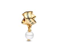 PANDORA Charm Goldfarbene Schleife mit Perle 763784C01