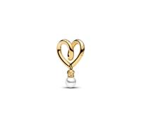 Pandora 764138C01 - Eingehülltes Herz Charm - Gelbgold Vergoldung - Lacquered artificial pearl