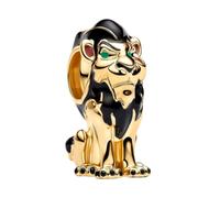PANDORA Disney Villains Scar Charm 14 Karat vergoldet mit brauner Emaille - 764330C01