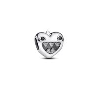 PANDORA Moments Mamas Kleine Monster Herz-Charm aus Sterling Silber mit Zirkonia, Kompatibel Moments Armbändern, 793768C01