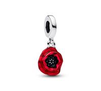 Pandora Charm 793917C01 hängender Blumenanhänger – Rot