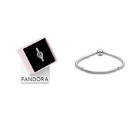 PANDORA Charm Anhänger Blauer Heißluftballon Moments Schlangen-Gliederarmband mit Zylinderverschluss aus Sterling-Silber, kompatibel mit Charms und Anhängern aus der Moments Kollektion