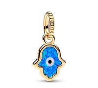 PANDORA. Charm Anhänger Hamsa Opaleszierend Blau 762699C01, sterlingsilber