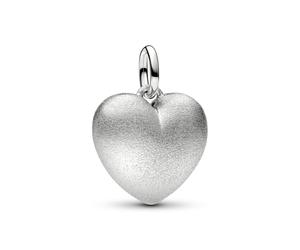 PANDORA Charm-Anhänger Matte Puffy Heart Platinbeschichtet - 734908C00