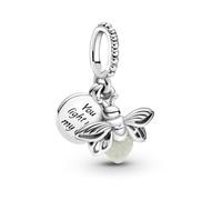 Pandora Charm Anhänger - 799352C01 - Firefly Silber Anhänger mit milchig grünem Photolumineszenzglas