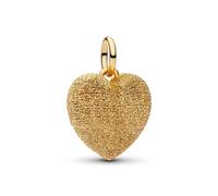 PANDORA Charm-Anhänger Textured Puffy Heart Gold 14 Karat vergoldet - 765073C00