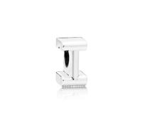 PANDORA Moments Buchstabe Q - wendbares Alphabet-Charm aus Sterling-Silber mit geprägten Herzen und Perlen an der Rückseite - kompatibel mit Armbändern Moments Kollektion