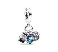 Pandora Charm - Camera, heart and compass - 792703C01 blau