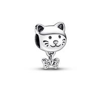 Pandora - Katze & Schleife Charm - 792255C01 - Sterling Silber + Zirkonia - Klar