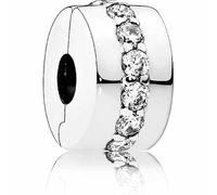 PANDORA - 791972CZ Glänzendes Band - Silber Charm Clip - Zirkonia