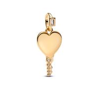 Pandora Charm - Gravierbarer Herz Schlüssel Anhänger - 364353C01 gold
