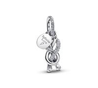 PANDORA Moments Pavé Unendlichkeitsknoten Charm-Anhänger aus Sterling Silber mit Zirkonia, Kompatibel Me und Moments Armbändern, 793780C01