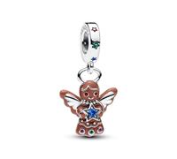 Pandora 794247C01 - Lebkuchen-Engel Charm - Sterling Silber - Emaille Steinmix Braun