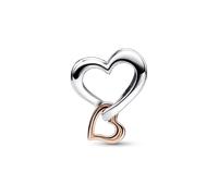 Pandora 782642C00 Bicolor Unendlichkeits-Herz Charm - Sterling Silber + Roségold Vergoldung