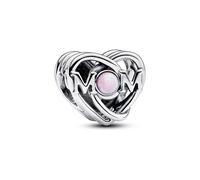 Pandora 793233C01 Offen gearbeiteter Mama & Herz Charm - Silber - Synthetic Opal Pink