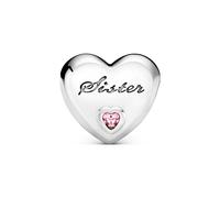 PANDORA - 791946PCZ - Sister-Herz - Silber Charm - Zirkonia rosa