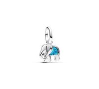 PANDORA ME Türkisfarbener Elefant Mini-Charm-Anhänger aus Sterling Silber mit künstlichem Türkis, Kompatibel Me und Moments Anhänger, 793858C01