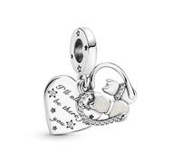 Pandora Charm - PASSIONS CATS HEARTS - 799546C01 silber