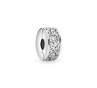 PANDORA 791817CZ - Weißer Pavé-Glanz - Silber - CLIP Stopper mit Silikonkern - Zirkonia