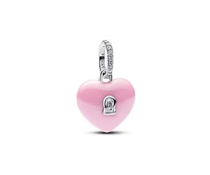 Pandora Charm - Rosafarbenes Keramik Herzschloss - 794424C01 rosa