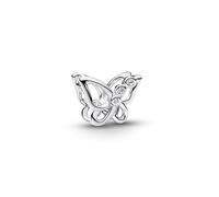 PANDORA Charm Schmetterling offen gearbeitet, 925 Sterling Silber Charm mit klaren Cubic Zirkonia, filigraner Schmetterlingsanhänger Moments Armband, 794369C01