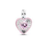 Pandora Charm - Strahlendes Rosafarbenes Herz Medaillon - 794409C01 rosa