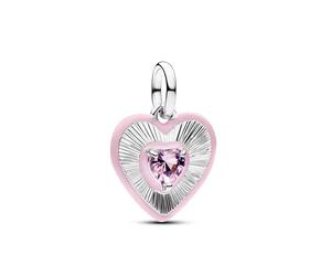 Pandora Charm - Strahlendes Rosafarbenes Herz Medaillon - 794409C01 rosa