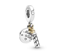 Pandora Charm Anhänger - 799328C00 - Geburtstagskerze und Scheibe Silber und 14 Karat Gold Anhänger