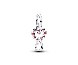 Pandora Charm - Verbundene Herzen & Rote Steine - 794435C01 rot