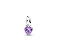 Pandora ME 793042C04 Violettes Chakra-Herz Mini-Charm-Anhänger - Sterling Silber - Zirkonia + Emaille Lila