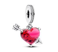 Pandora Charms ANHÄNGER AUS MURANOGLAS MIT ROTEM HERZ UND PFEIL 793085C01