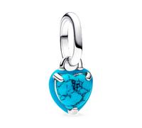 Pandora Charm Herz 793827C01 – Türkisfarbenes Herz, Sterling Silber, kompatibel mit Me und Moments