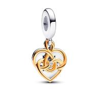 Pandora Charms Doppelt gravierbarer Mama-Anhänger mit einem im Labor hergestellten synthetischen Diamanten 763237C01