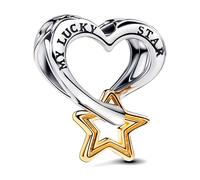 Pandora Charm - Lucky Star & Herz - 763513C00 bicolor